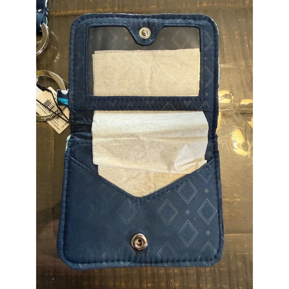 Vera Bradley Wristlet Keychain Blue Island Medallion ID Case Wallet 27598-U60